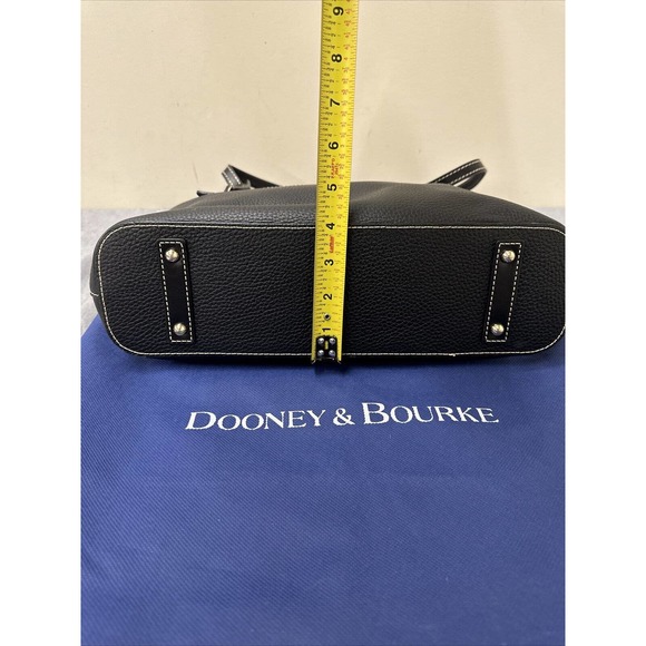 Dooney & Bourke Black on Black Pebble Leather Shopper Tote Bag Purse FS Charity - Picture 9 of 16